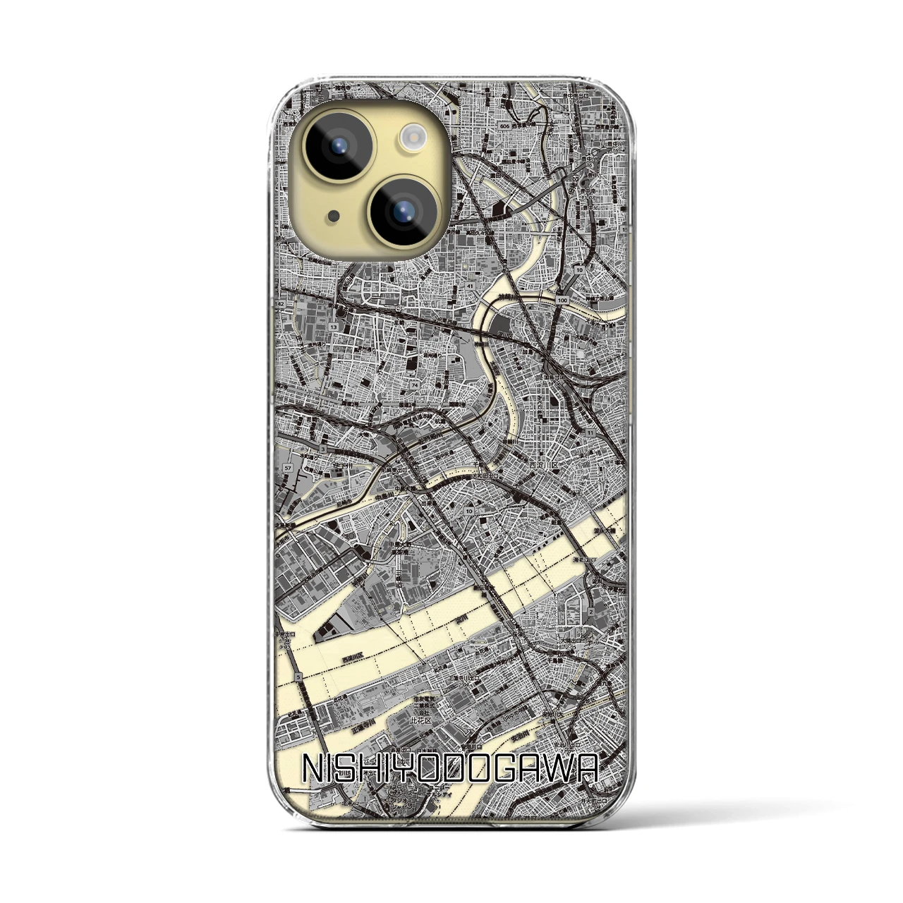 【西淀川（大阪府）】地図柄iPhoneケース（クリアタイプ）