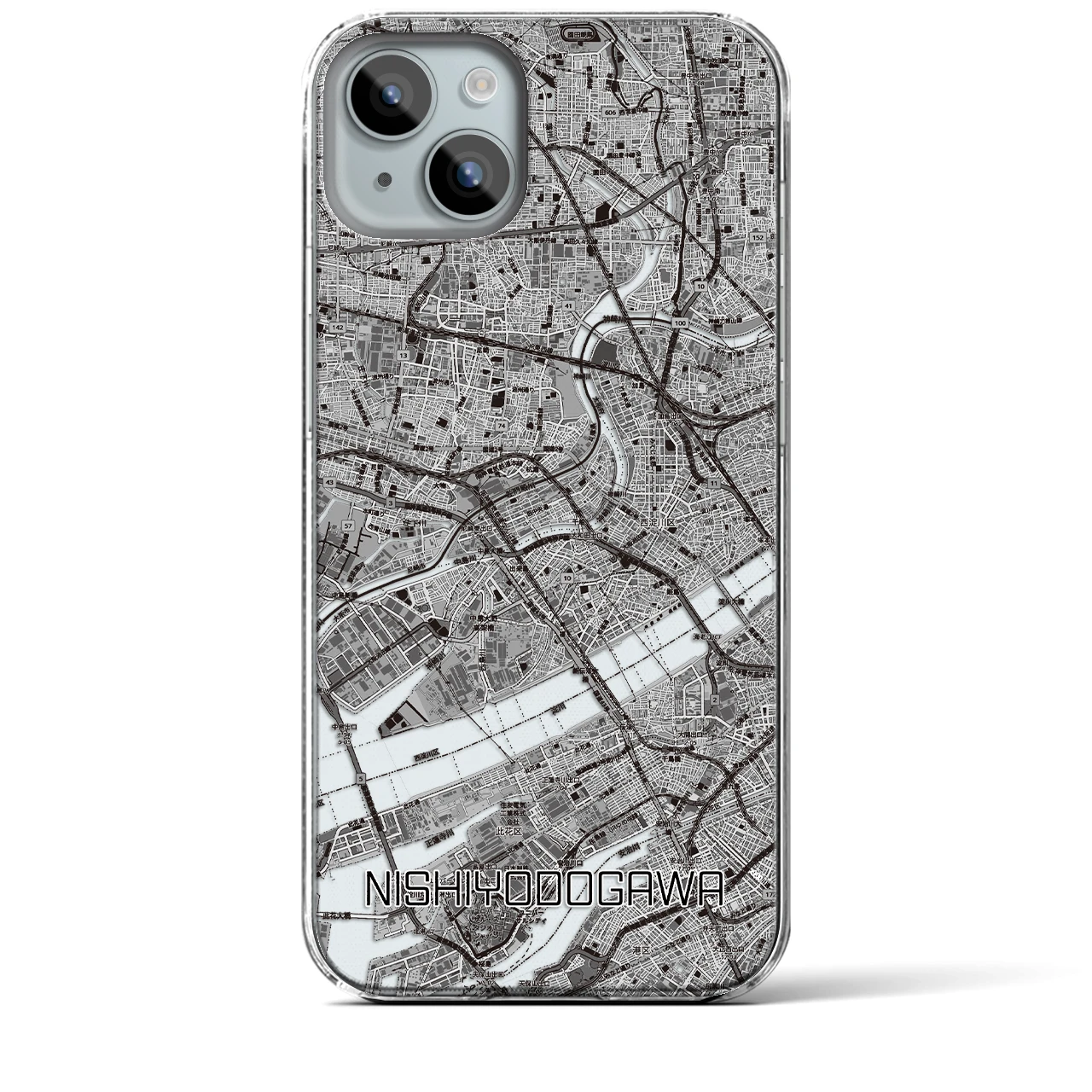 【西淀川（大阪府）】地図柄iPhoneケース（クリアタイプ）