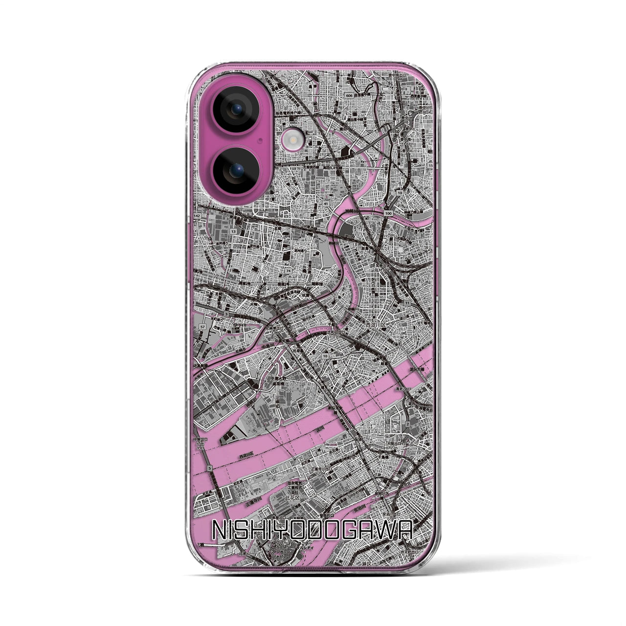 【西淀川（大阪府）】地図柄iPhoneケース（クリアタイプ）