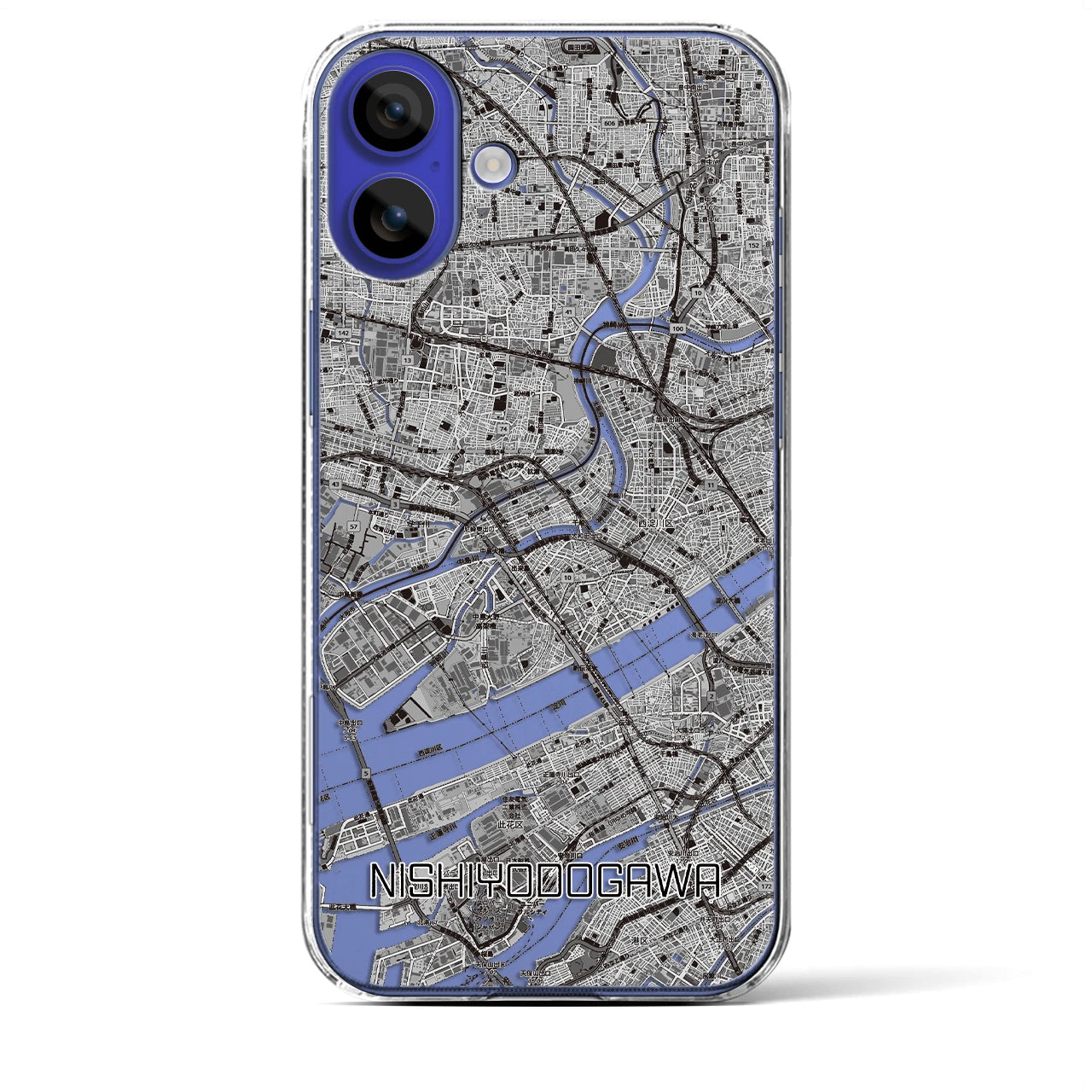 【西淀川（大阪府）】地図柄iPhoneケース（クリアタイプ）