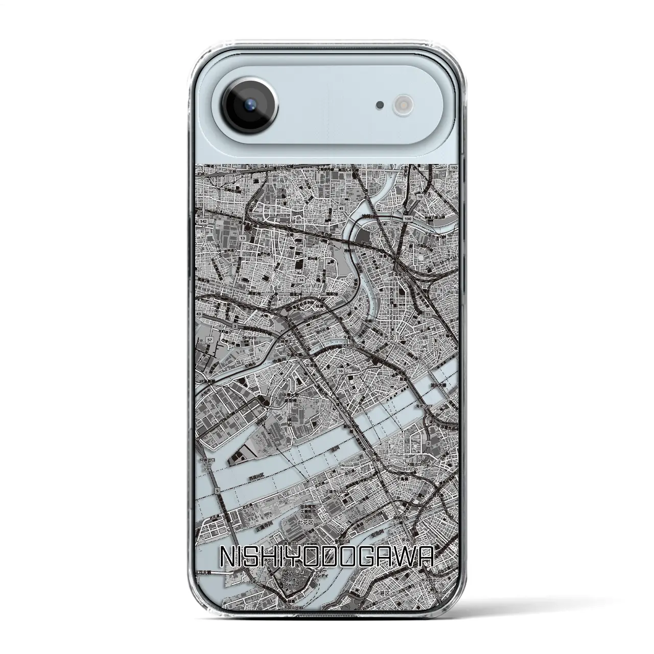 【西淀川（大阪府）】地図柄iPhoneケース（クリアタイプ）