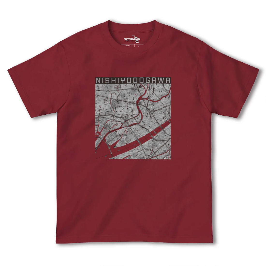【西淀川（大阪府）】地図柄ヘビーウェイトTシャツ