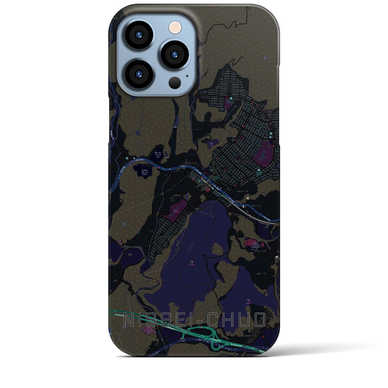 【日生中央（兵庫県）】地図柄iPhoneケース（バックカバータイプ）