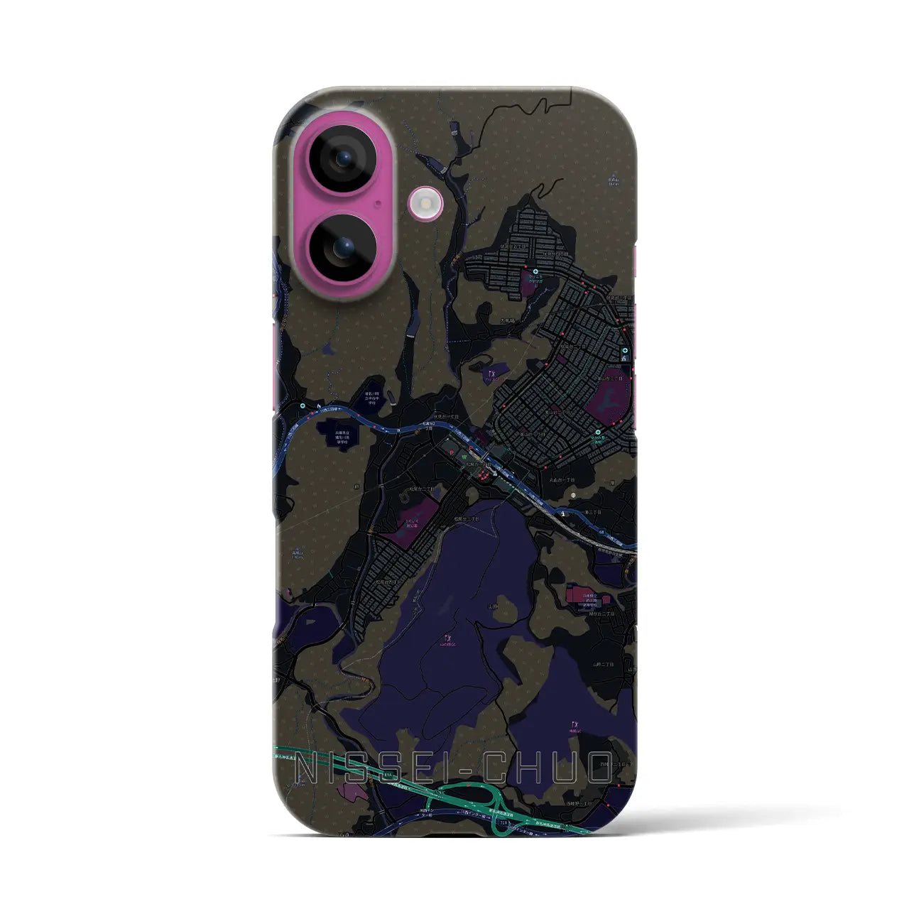 【日生中央（兵庫県）】地図柄iPhoneケース（バックカバータイプ）