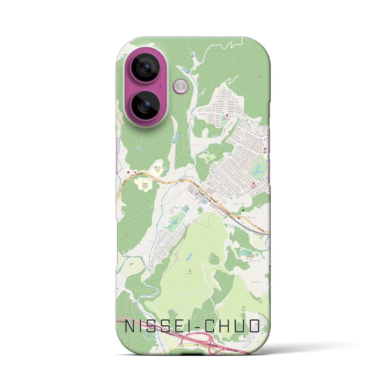 【日生中央（兵庫県）】地図柄iPhoneケース（バックカバータイプ）