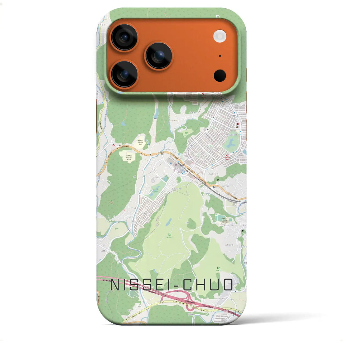 【日生中央(兵庫県)】地図柄iPhoneケース(バックカバータイプ)ブラック・iPhone 17 Pro Max 用