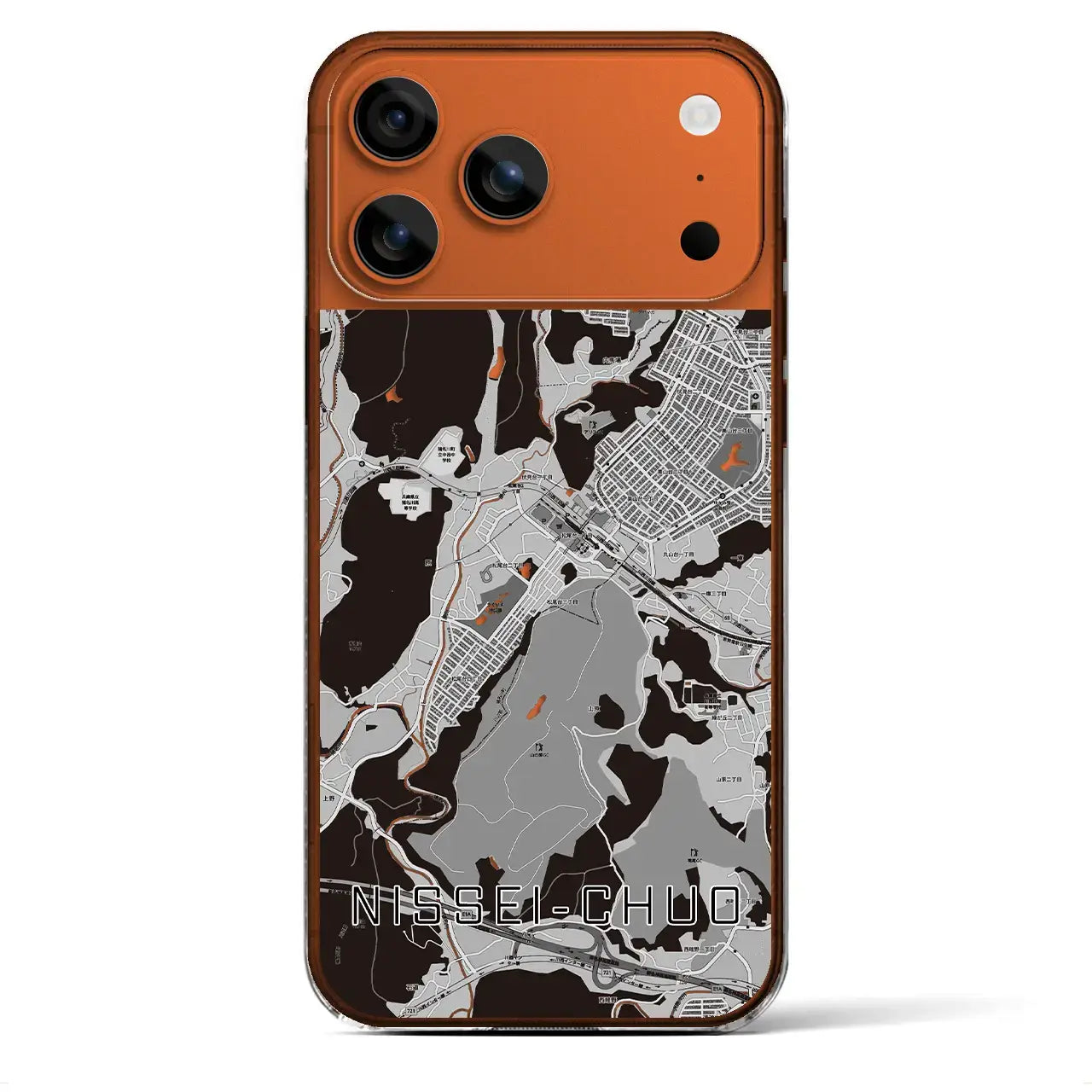 【日生中央（兵庫県）】地図柄iPhoneケース（クリアタイプ）モノトーン・iPhone 17 Pro Max 用