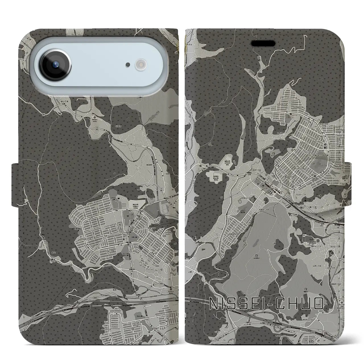 【日生中央（兵庫県）】地図柄iPhoneケース（手帳タイプ）