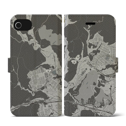 【日生中央（兵庫県）】地図柄iPhoneケース（手帳タイプ）モノトーン・iPhone SE（第3 / 第2世代） / 8 / 7 / 6s / 6 用