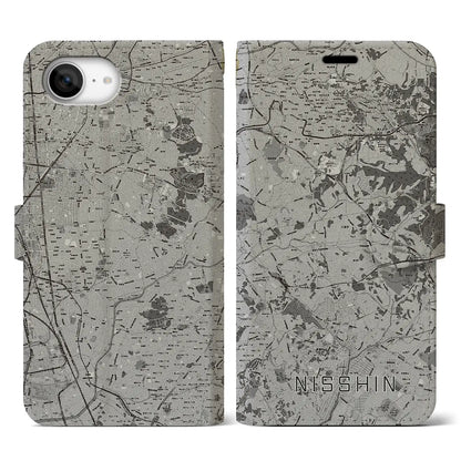 【日進（愛知県）】地図柄iPhoneケース（手帳タイプ）