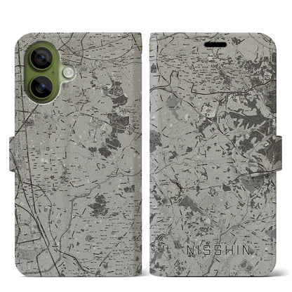 【日進（愛知県）】地図柄iPhoneケース（手帳タイプ）