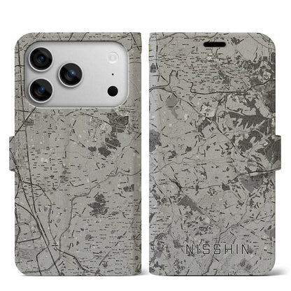 【日進（愛知県）】地図柄iPhoneケース（手帳タイプ）