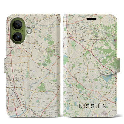 【日進（愛知県）】地図柄iPhoneケース（手帳タイプ）