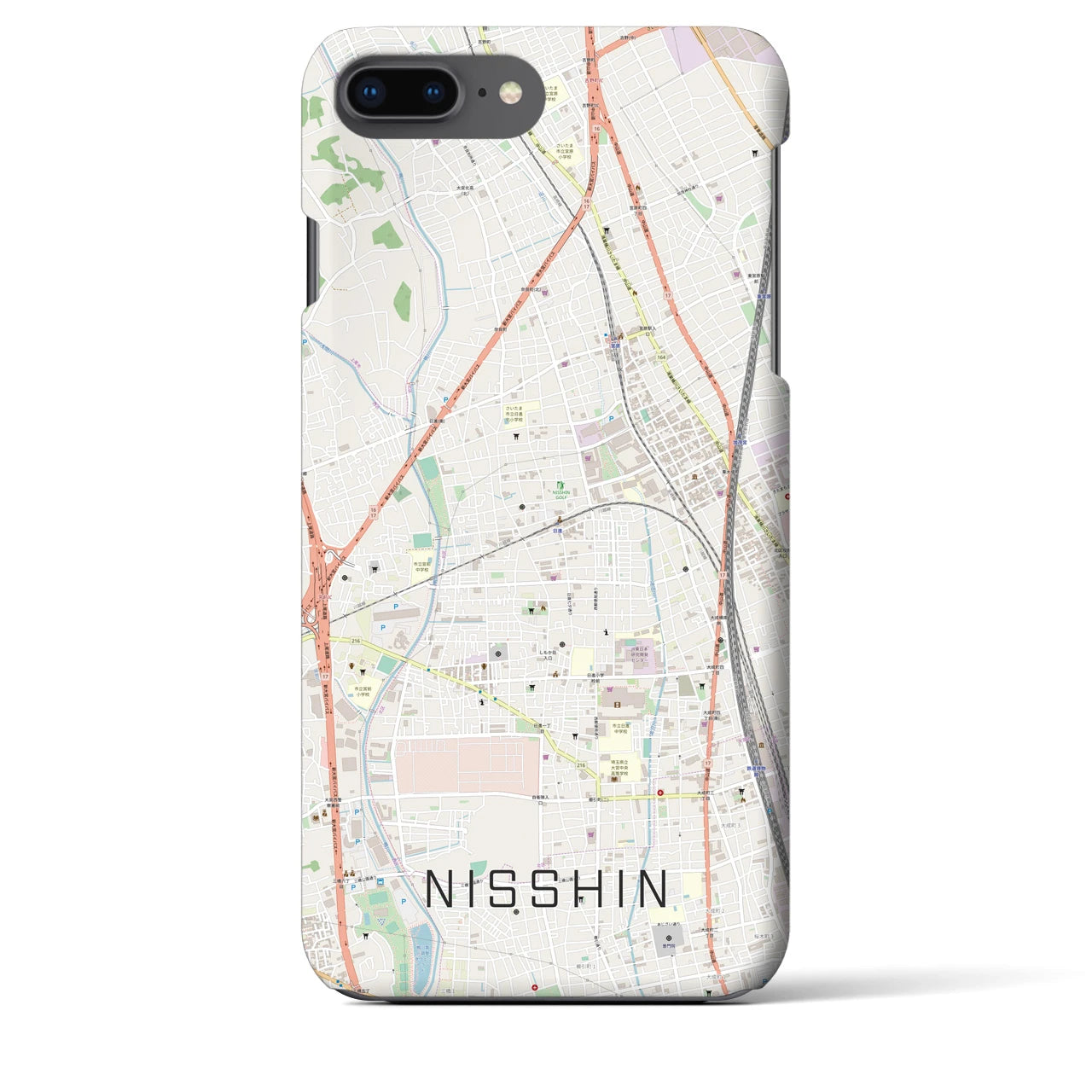 【日進（埼玉県）】地図柄iPhoneケース（バックカバータイプ）