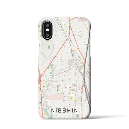 【日進（埼玉県）】地図柄iPhoneケース（バックカバータイプ）