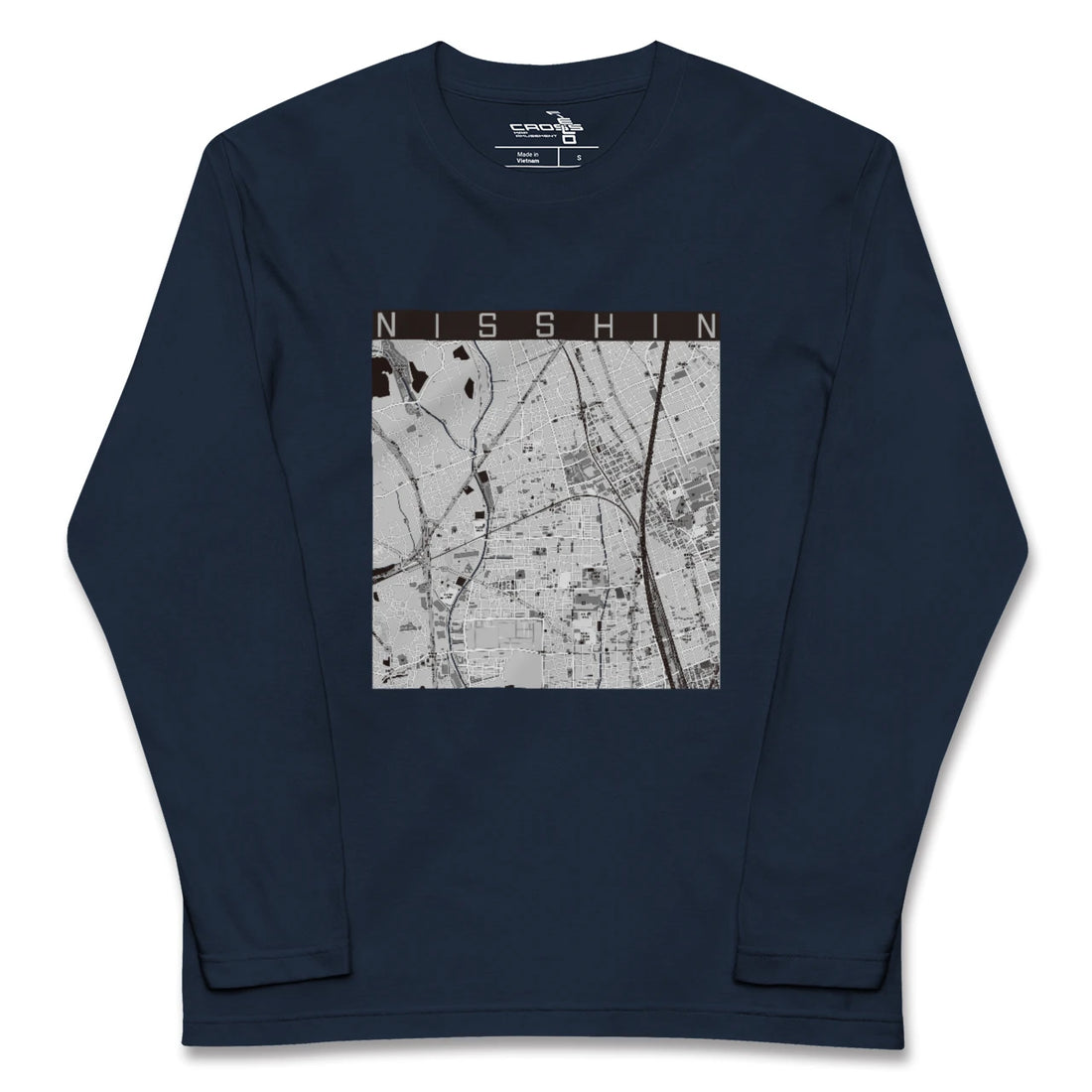 【日進(埼玉県)】地図柄ロングスリーブTシャツ