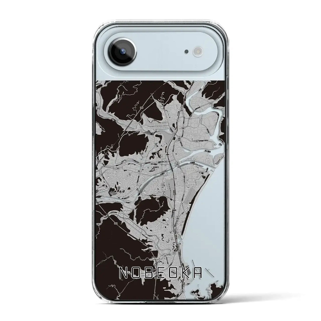 【延岡(宮崎県)】地図柄iPhoneケース(クリアタイプ)モノトーン・iPhone 17 Pro Max 用