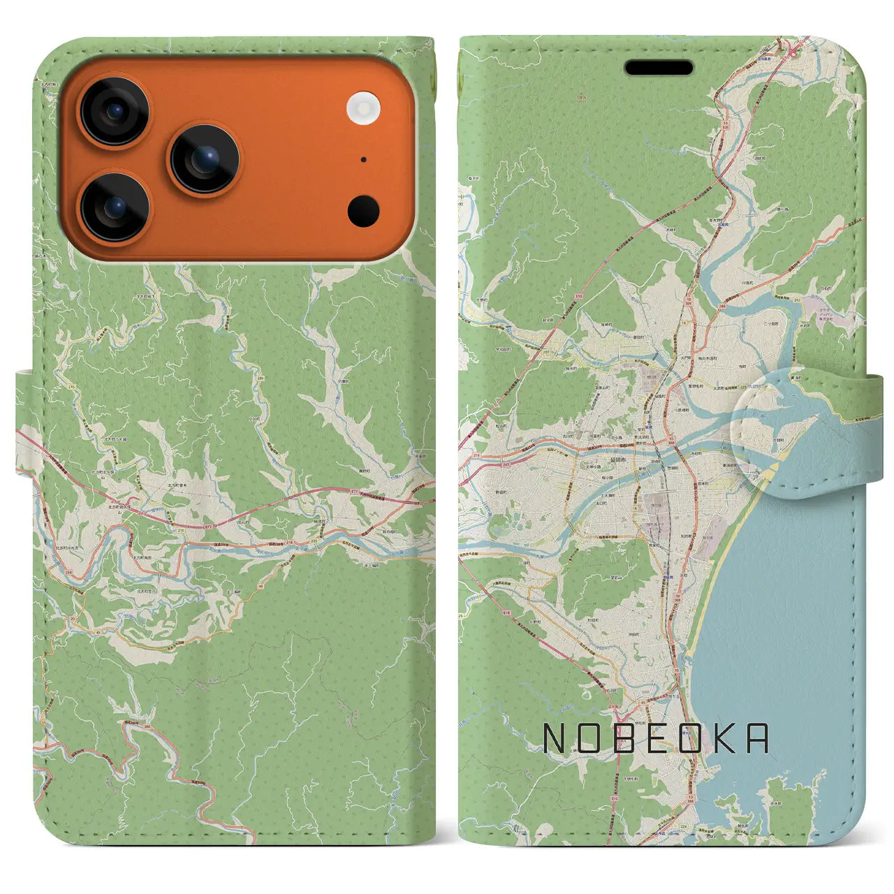 【延岡（宮崎県）】地図柄iPhoneケース（手帳タイプ）