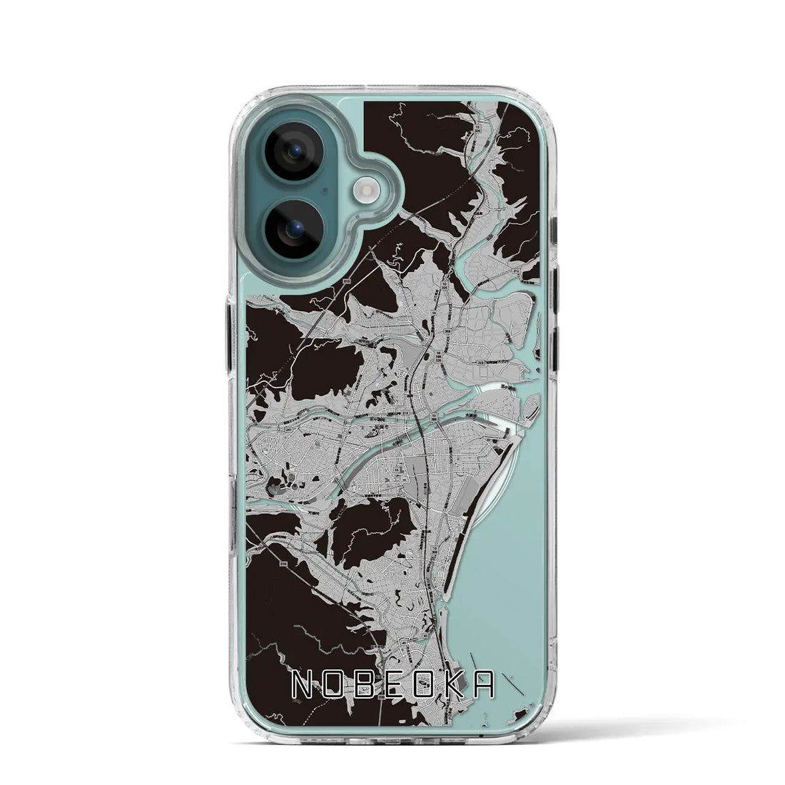【延岡（宮崎県）】地図柄iPhoneケース（MagSafeタイプ）モノトーン・iPhone 16 Pro 用