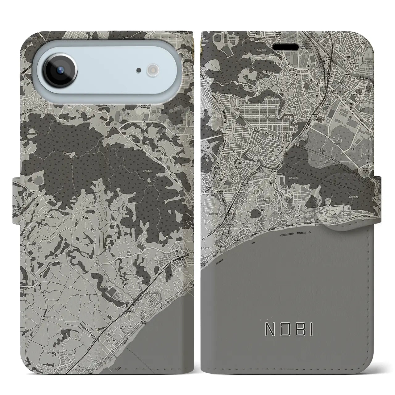 【野比（神奈川県）】地図柄iPhoneケース（手帳タイプ）