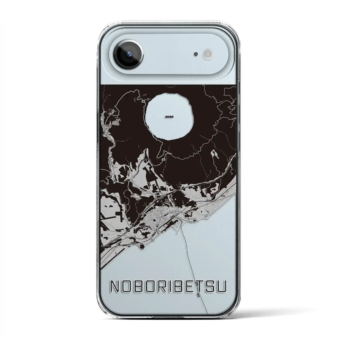 【登別（北海道）】地図柄iPhoneケース（クリアタイプ）モノトーン・iPhone 17 Pro Max 用