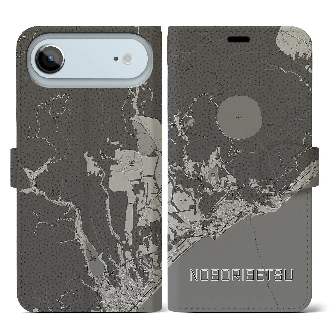 【登別（北海道）】地図柄iPhoneケース（手帳タイプ）