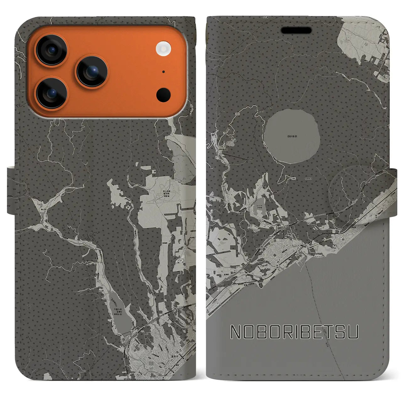 【登別（北海道）】地図柄iPhoneケース（手帳タイプ）