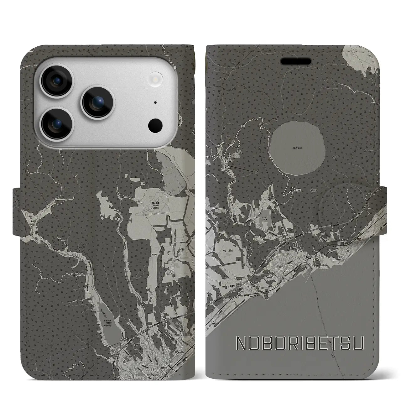 【登別（北海道）】地図柄iPhoneケース（手帳タイプ）