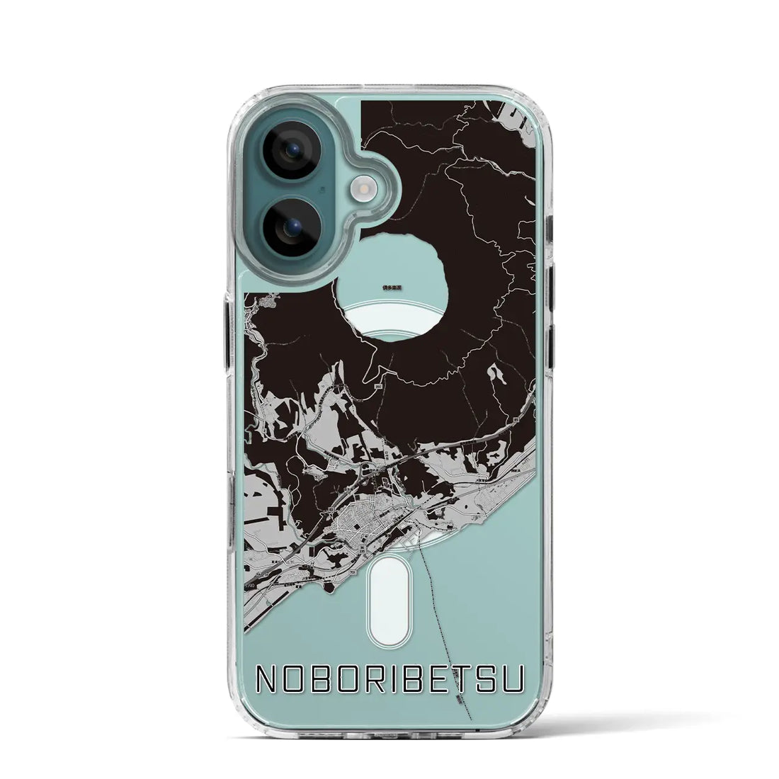 【登別（北海道）】地図柄iPhoneケース（MagSafeタイプ）モノトーン・iPhone 16 Pro 用