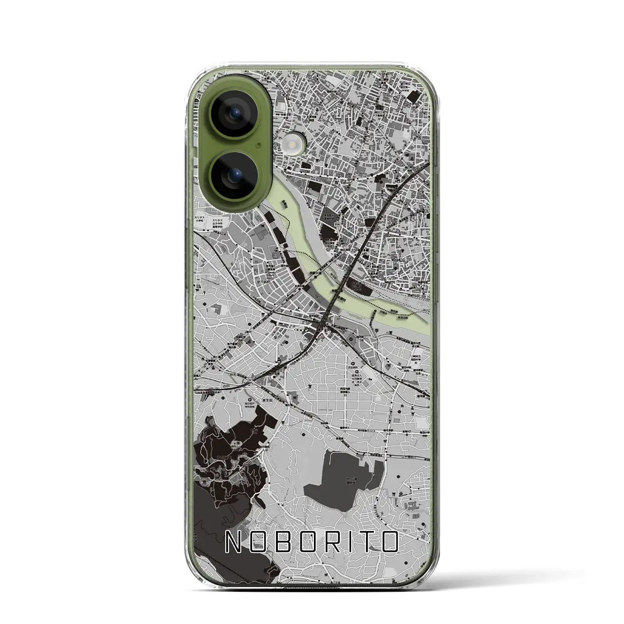 【登戸（神奈川県）】地図柄iPhoneケース（クリアタイプ）