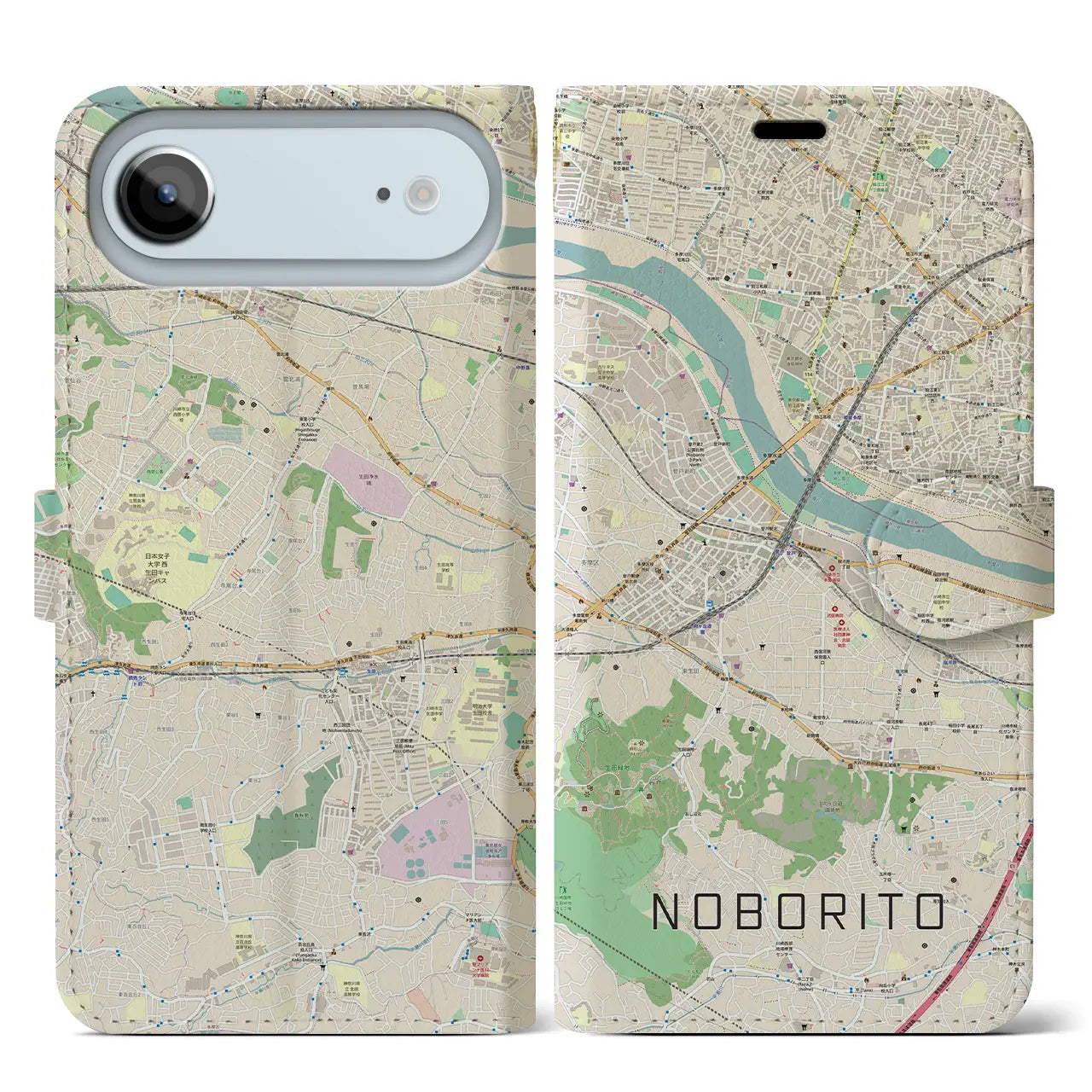 【登戸（神奈川県）】地図柄iPhoneケース（手帳タイプ）