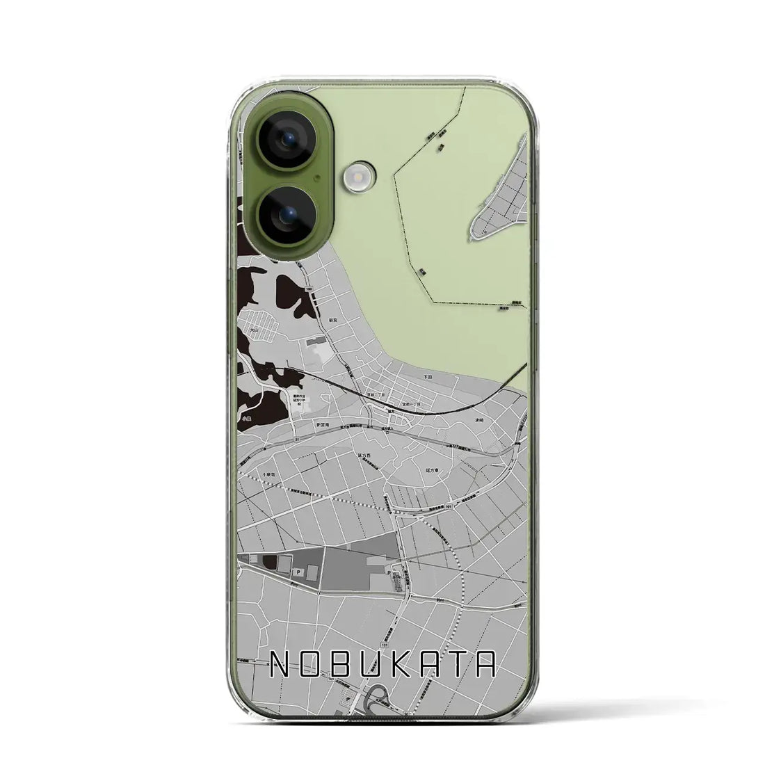 【延方（茨城県）】地図柄iPhoneケース（クリアタイプ）モノトーン・iPhone 17 Pro Max 用