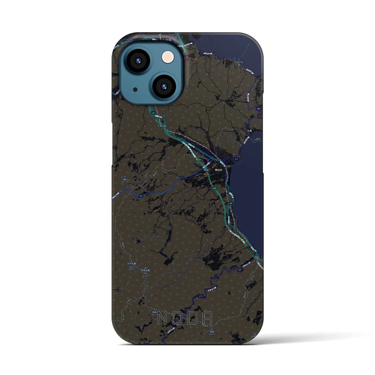 【野田（岩手県）】地図柄iPhoneケース（バックカバータイプ）