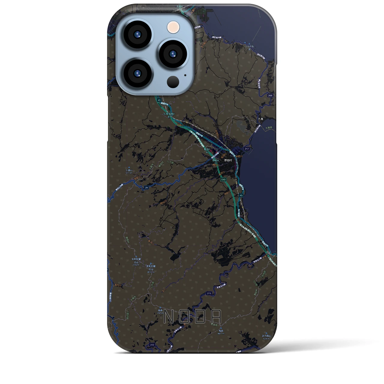 【野田（岩手県）】地図柄iPhoneケース（バックカバータイプ）