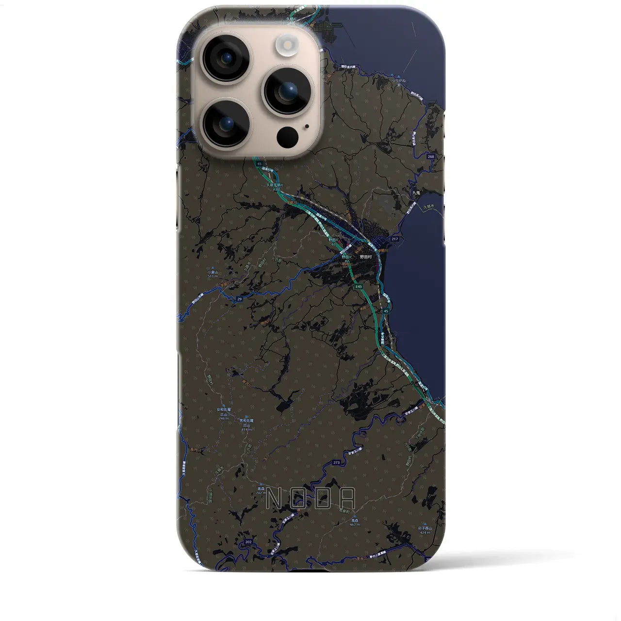 【野田（岩手県）】地図柄iPhoneケース（バックカバータイプ）