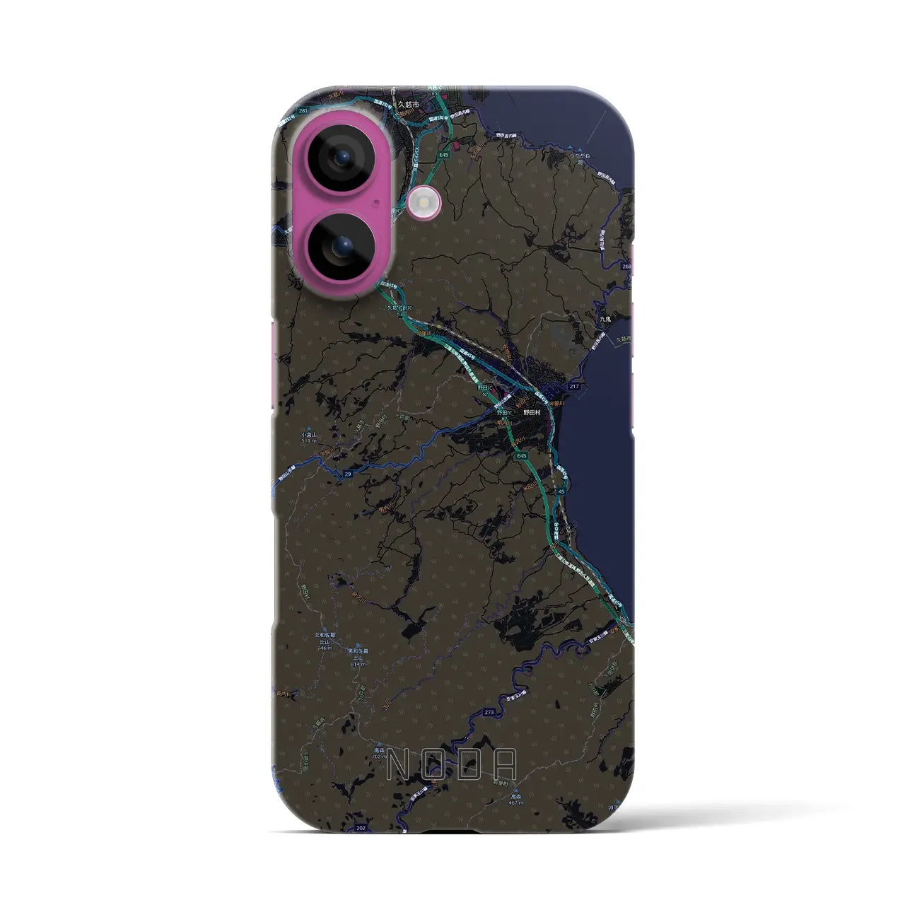 【野田（岩手県）】地図柄iPhoneケース（バックカバータイプ）