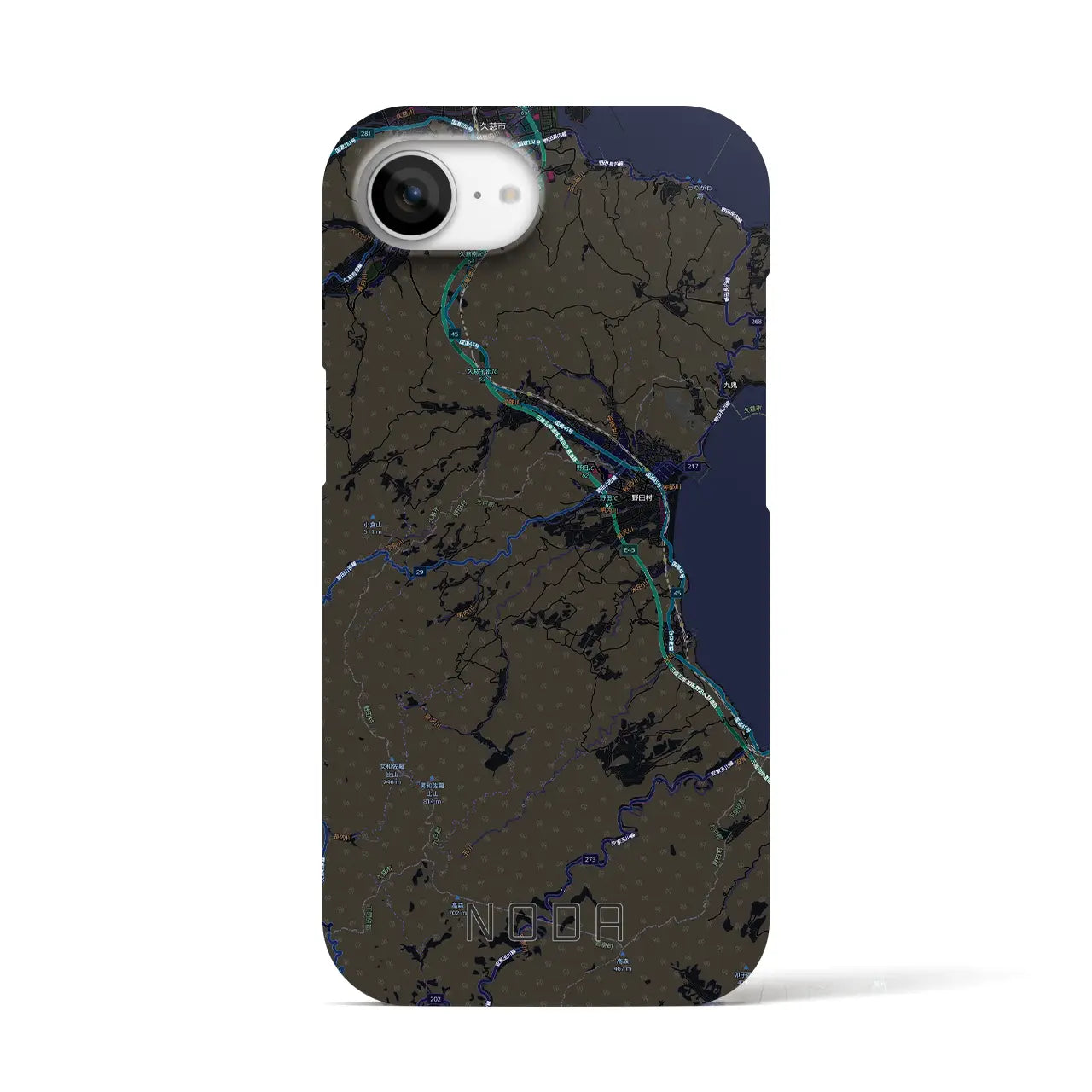 【野田（岩手県）】地図柄iPhoneケース（バックカバータイプ）