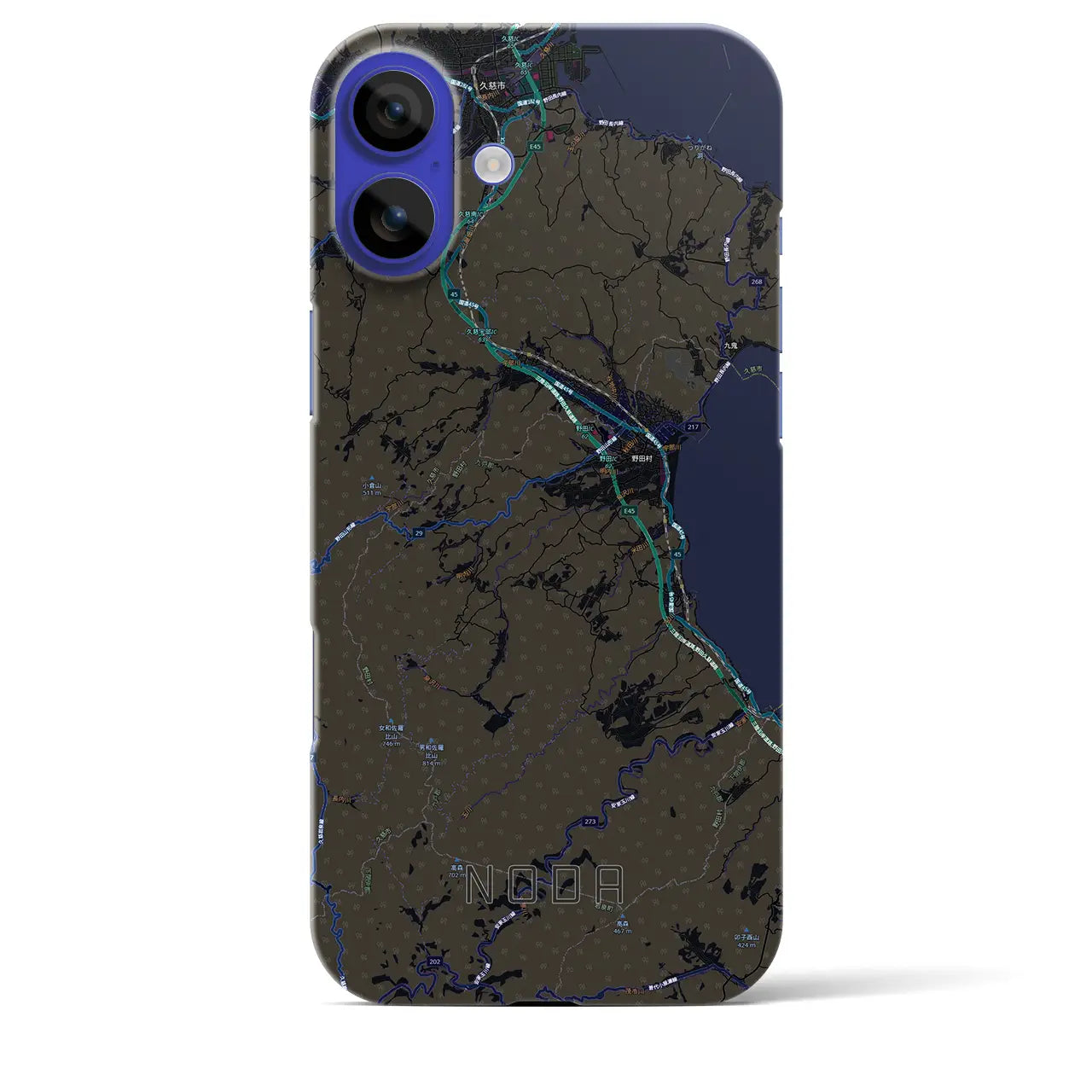 【野田（岩手県）】地図柄iPhoneケース（バックカバータイプ）