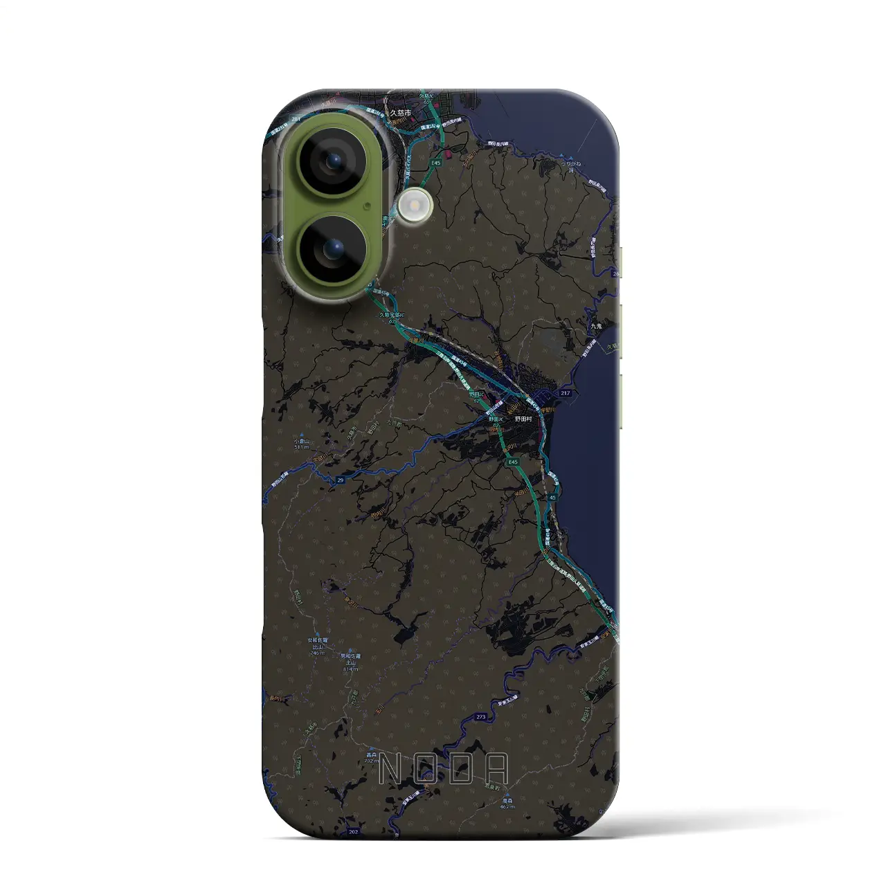 【野田（岩手県）】地図柄iPhoneケース（バックカバータイプ）