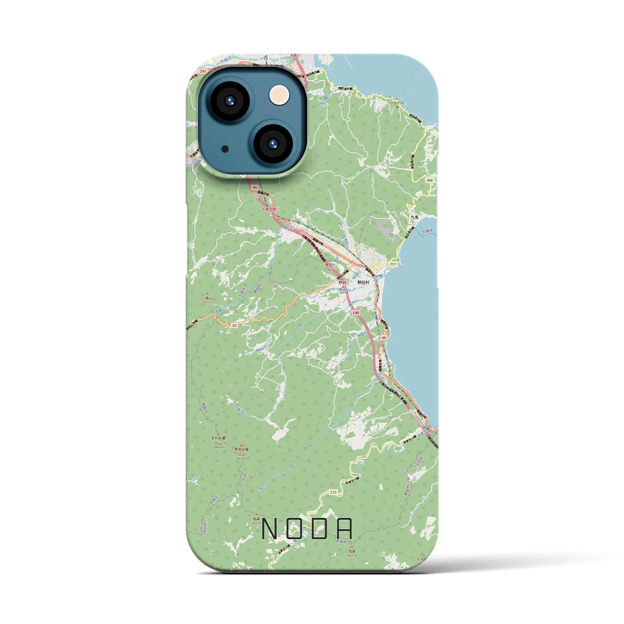 【野田（岩手県）】地図柄iPhoneケース（バックカバータイプ）