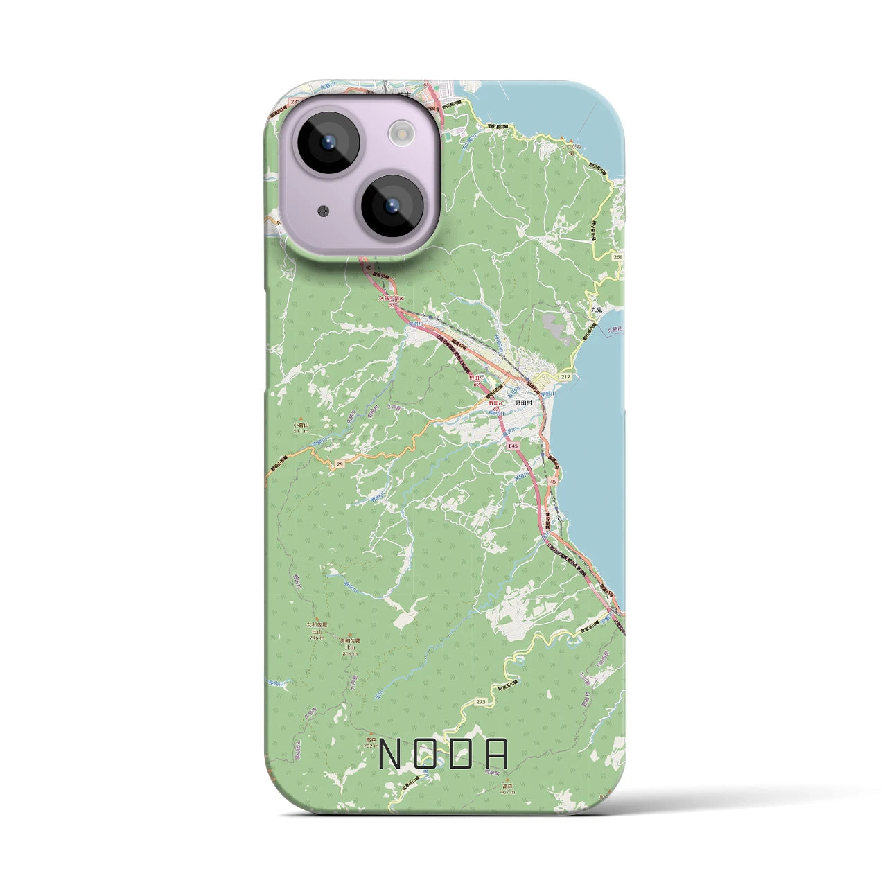 【野田（岩手県）】地図柄iPhoneケース（バックカバータイプ）