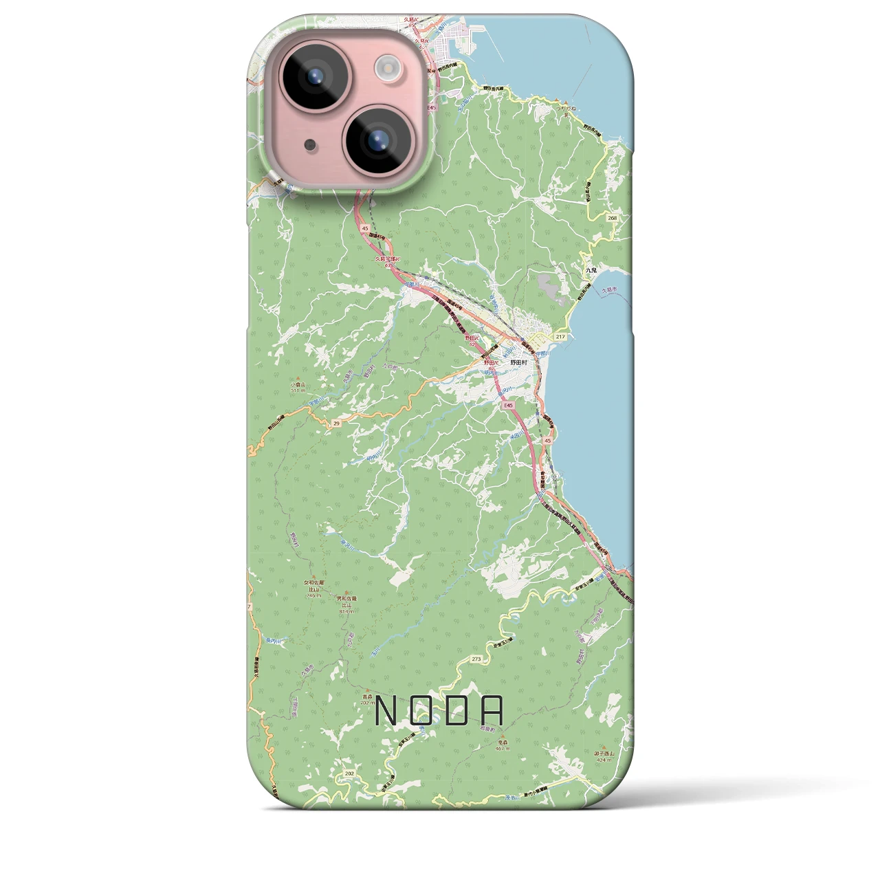 【野田（岩手県）】地図柄iPhoneケース（バックカバータイプ）