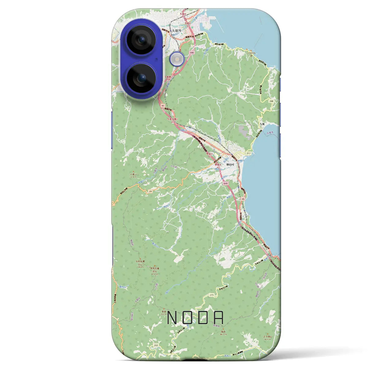 【野田（岩手県）】地図柄iPhoneケース（バックカバータイプ）