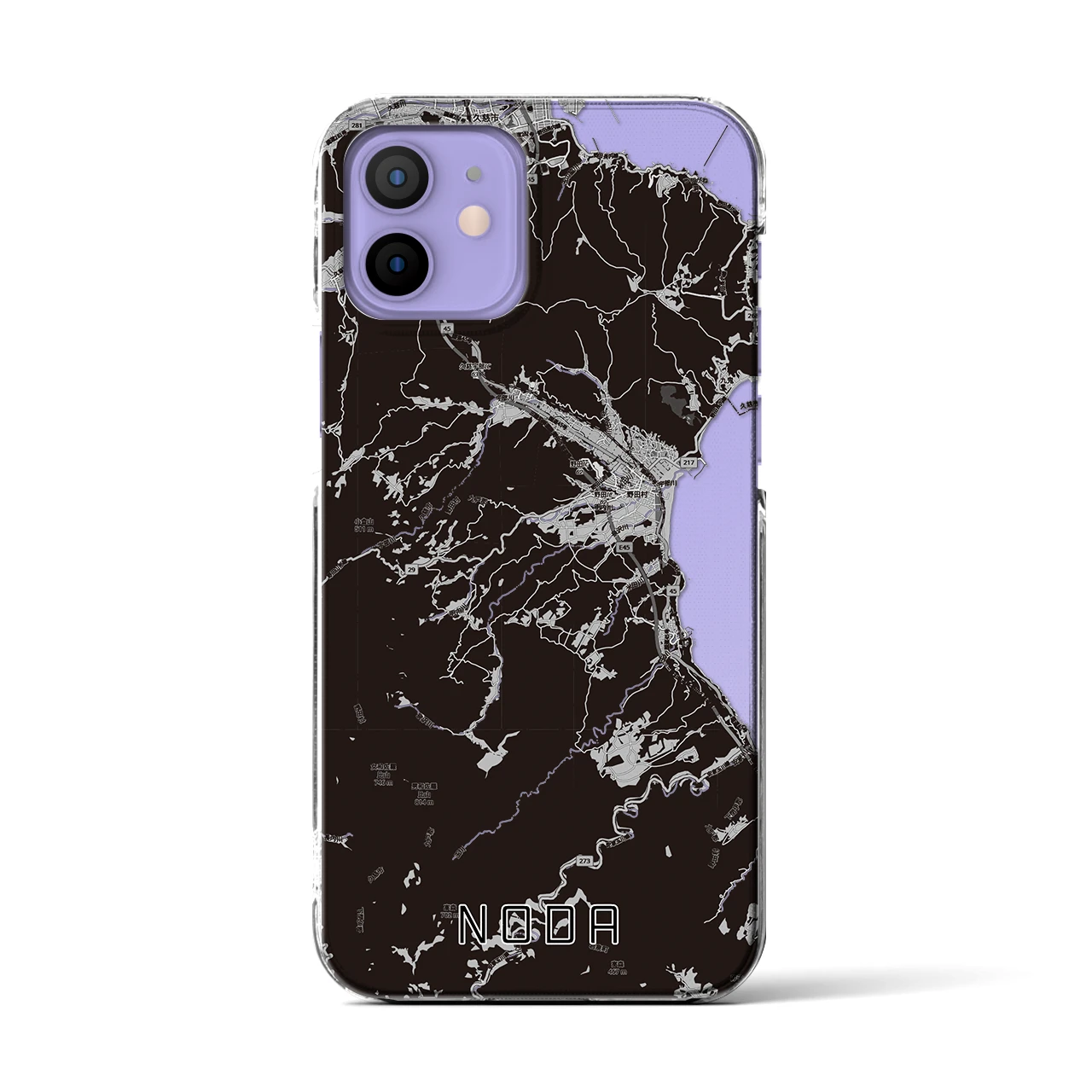 【野田（岩手県）】地図柄iPhoneケース（クリアタイプ）