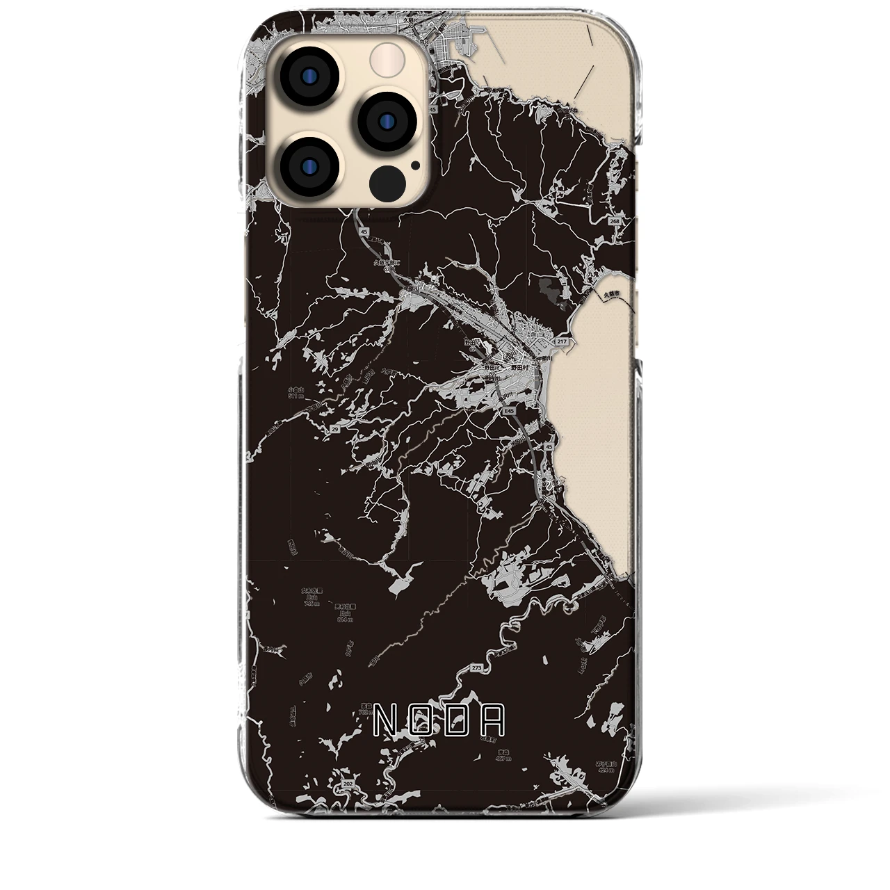 【野田（岩手県）】地図柄iPhoneケース（クリアタイプ）