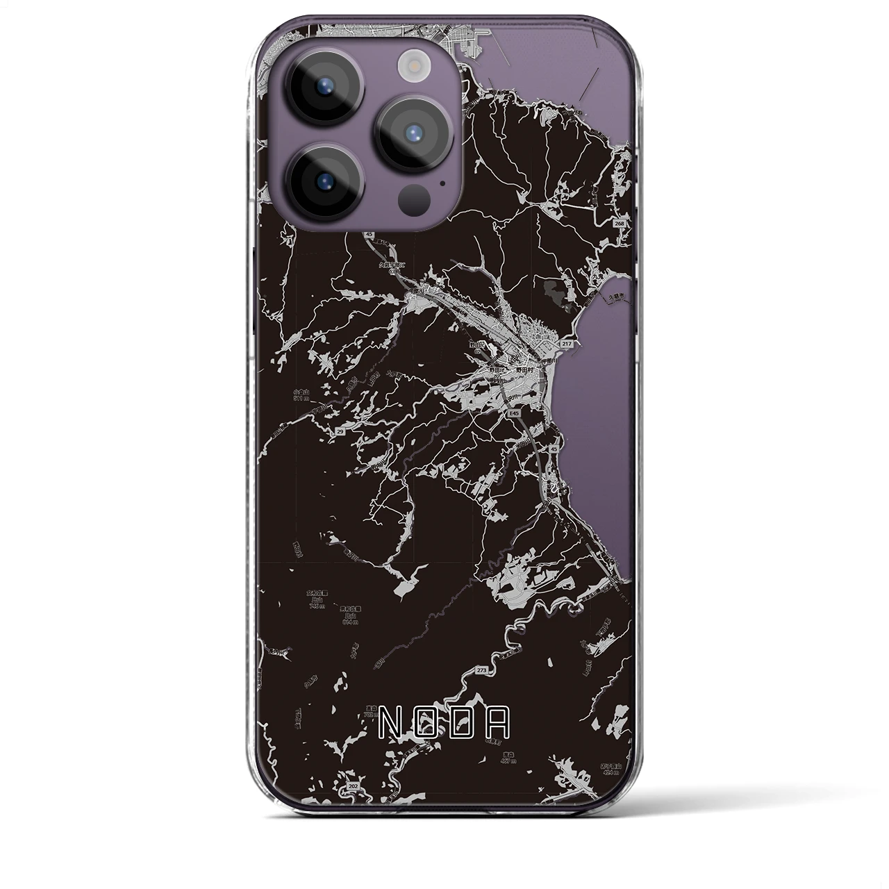 【野田（岩手県）】地図柄iPhoneケース（クリアタイプ）