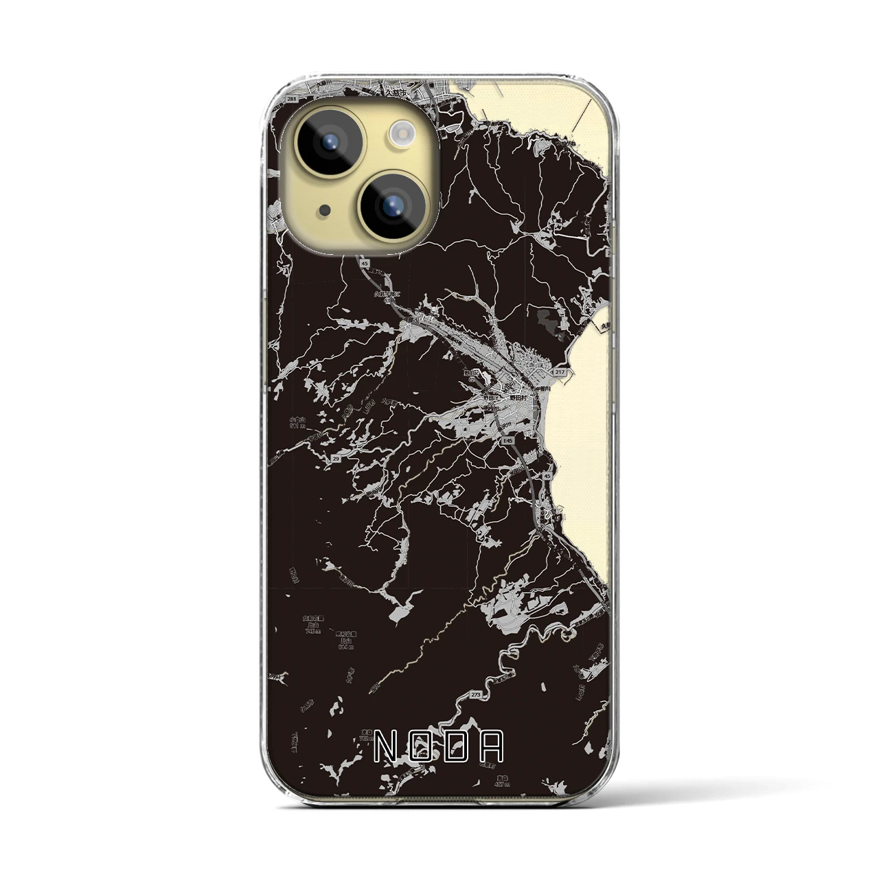 【野田（岩手県）】地図柄iPhoneケース（クリアタイプ）