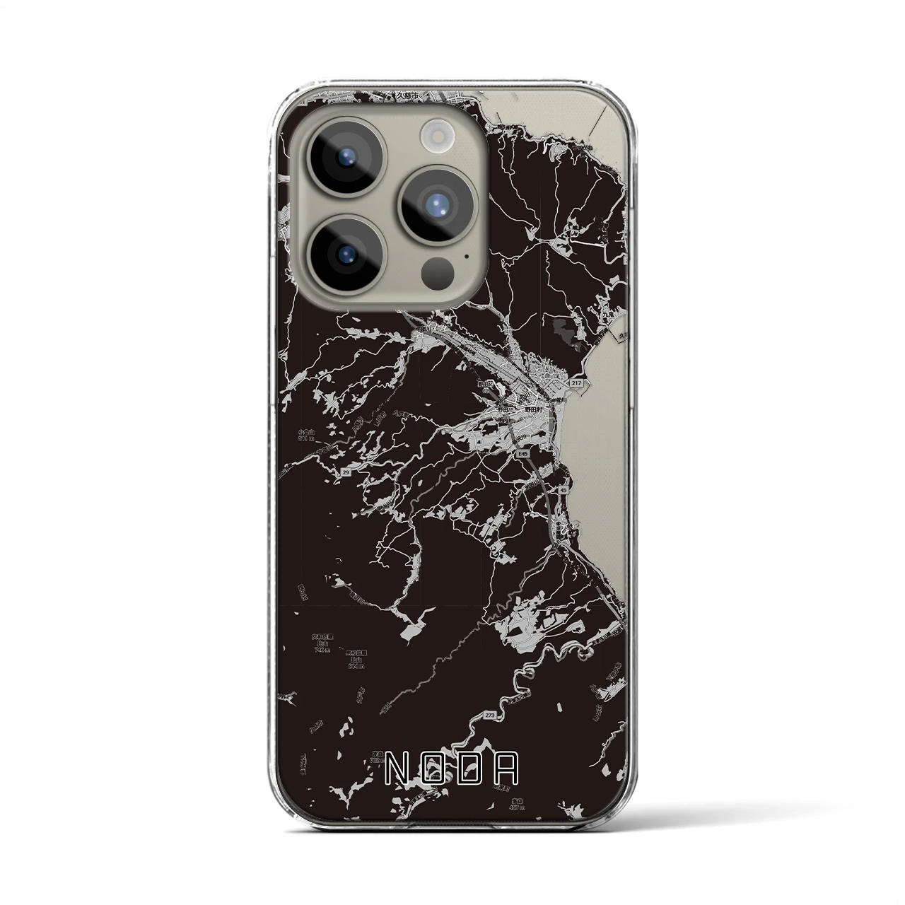 【野田（岩手県）】地図柄iPhoneケース（クリアタイプ）