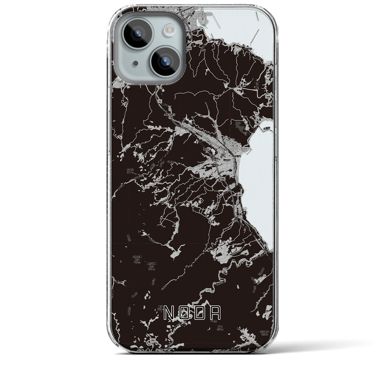 【野田（岩手県）】地図柄iPhoneケース（クリアタイプ）