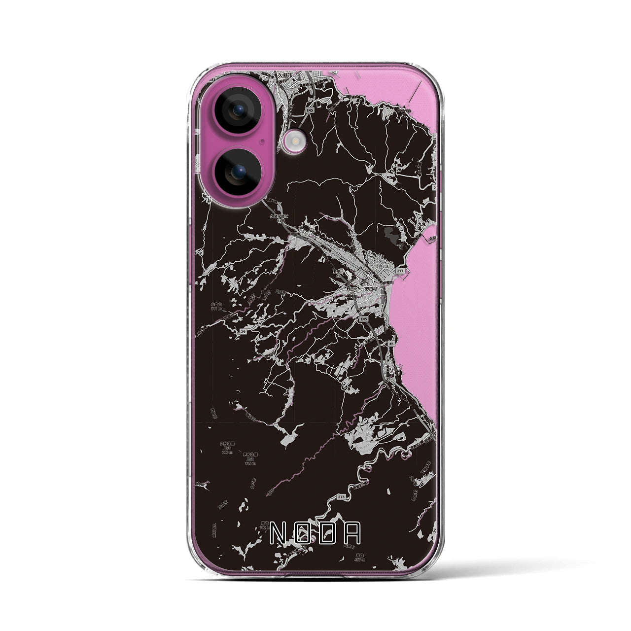 【野田（岩手県）】地図柄iPhoneケース（クリアタイプ）